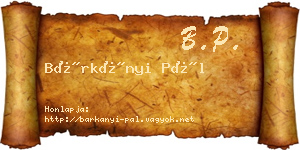 Bárkányi Pál névjegykártya