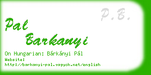 pal barkanyi business card
